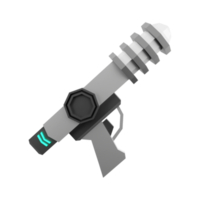 3d Renderização bomba sg blaster baixo poli ícone. 3d render futurista arma de fogo detalhado com azul cores combinação ícone. png