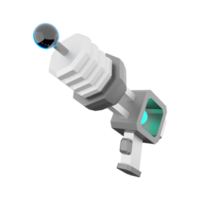 3d rendering ray gun low poly icon. 3d render sci-fi small beam weapon icon. png