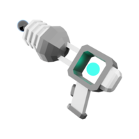 3d le rendu Jeu pistolet faible poly icône. 3d rendre galactique armes, inconnue les technologies icône. png