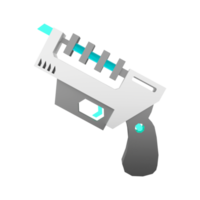 3d rendering laser gun of the future low poly icon. 3d render space gun, future technologies icon. png