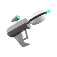 3d rendering Futuristic Sci-Fi Assault Pistol lowpoly icon. 3d render loading cannon with sight low poly icon. png