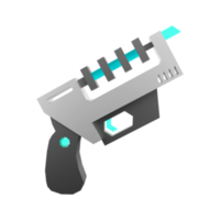 3d rendering laser gun of the future low poly icon. 3d render space gun, future technologies icon. png