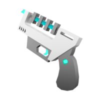 3d rendering laser gun of the future low poly icon. 3d render space gun, future technologies icon. png