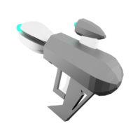 3d rendering Futuristic Sci-Fi Assault Pistol lowpoly icon. 3d render loading cannon with sight low poly icon. png