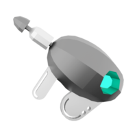 3d rendering ray gun low poly icon. 3d render sci-fi small beam weapon icon. png