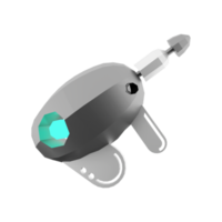 3d rendering Futuristic Sci-Fi Assault Pistol lowpoly icon. 3d render loading cannon with sight low poly icon. png