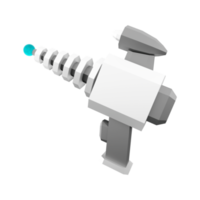 3d rendering fictional space gun, blaster as universe energized weapon low poly icon. 3d render science fiction blaster icon. png