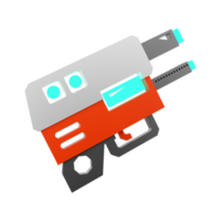 3d rendering laser gun of the future low poly icon. 3d render space gun, future technologies icon. png