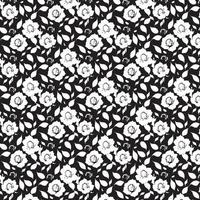 black and white flower Seamless pattern design. vector