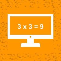 matemáticas en icono de vector de computadora