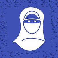 mujer con icono de vector de niqab