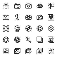 Outline icons for Photography. vector