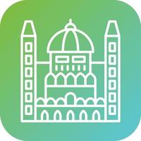 Hungarian Parliament Vector Icon Style