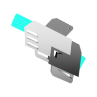 3d Rendern futuristisch Waffe, Raum Blaster niedrig poly Symbol. 3d machen sci - - fi Schrotflinten zum Schießen im Raum Symbol. png