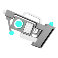 3d le rendu Jeu pistolet faible poly icône. 3d rendre galactique armes, inconnue les technologies icône. png