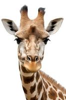 Giraffe on a white background photo