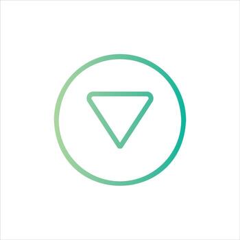 soltar abajo flecha en plano diseño estilo vector