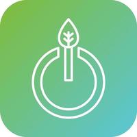 Eco Power Button Vector Icon Style