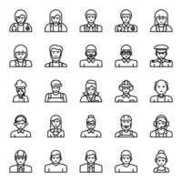 Outline icons for Professions. vector