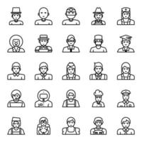 Outline icons for Professions. vector