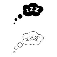 zzz vector icono colocar. dormir ilustración firmar recopilación. descanso símbolo.