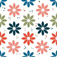 Summer bright seamless pattern with abstract flowers vector