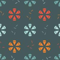 Summer bright seamless pattern with abstract geometric flowers vector