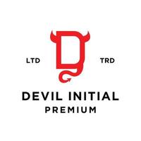 Devil hell initial logo icon design vector