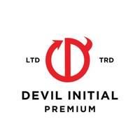 Devil hell initial logo icon design vector