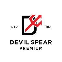 Devil hell initial logo icon design vector