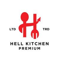 evil hell kitchen restaurant logo icon design vector