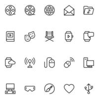 Outline icons for Multimedia. vector