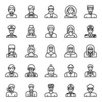 Outline icons for Professions. vector