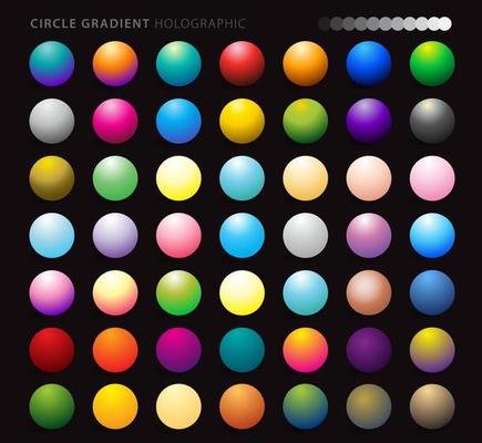 Circle gradient holographic sphere button
