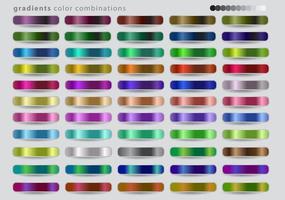 Set of buttons for your website with different gradients combinations. Color Ideas vector