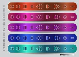 Set of buttons for your website with different gradients combinations. Color Ideas vector