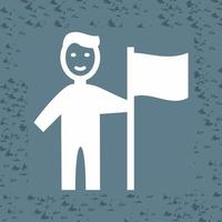 Man setting Flag Vector Icon