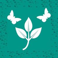 Butterflies over Plants Vector Icon