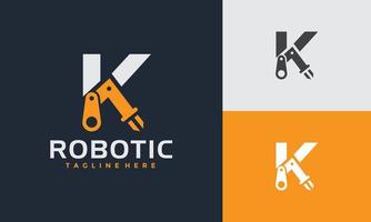 initial K robot arm logo vector