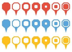 Location pointer pin icon vector set. GPS location pin