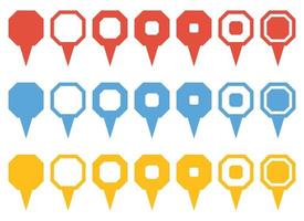 Location pointer pin icon vector set. GPS location pin