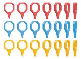 Location pointer pin icon vector set. GPS location pin