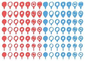 Location pointer pin icon vector set. GPS location pin