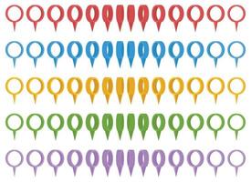 Location pointer pin icon vector set. GPS location pin