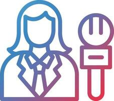 Vector Design Female Journalist Icon Style