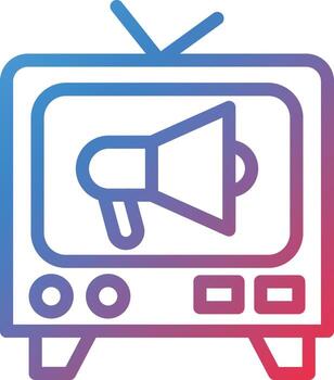vector diseño televisión comercial icono estilo