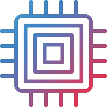 Vector Design Microprocessor Icon Style