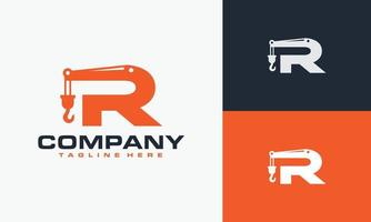 initial R crane logo vector