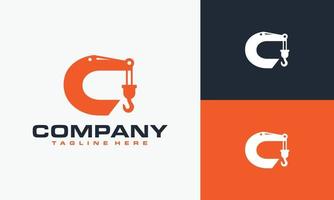 initial C crane logo vector