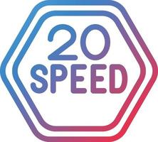 Vector Design 20 Speed Limit Icon Style